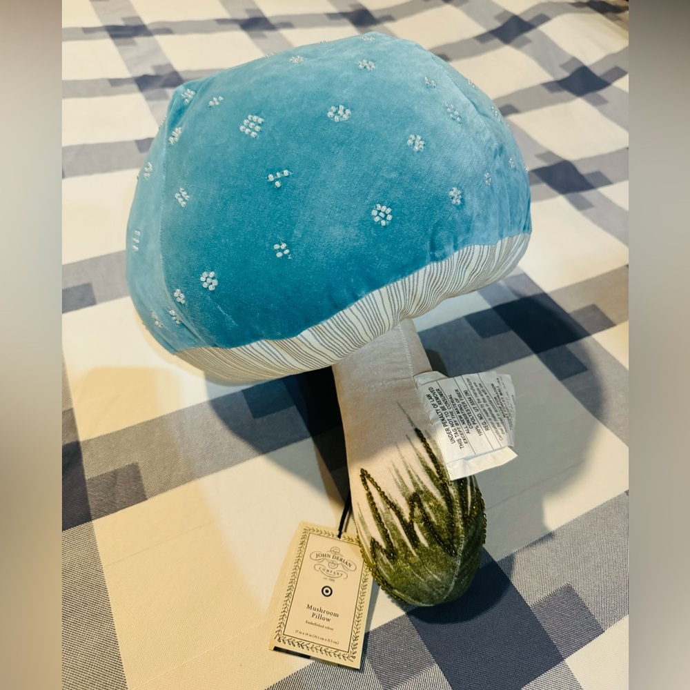 NWT John Derian Target fall beaded mushroom shaped pillow